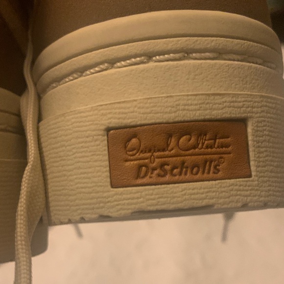 Dr. Scholl's Tan Suede Platform Sneakers with Cream Laces - Picture 2 of 9